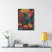 Mexican Hummingbird Sun Disc Folk Wall Art & Canvas Print