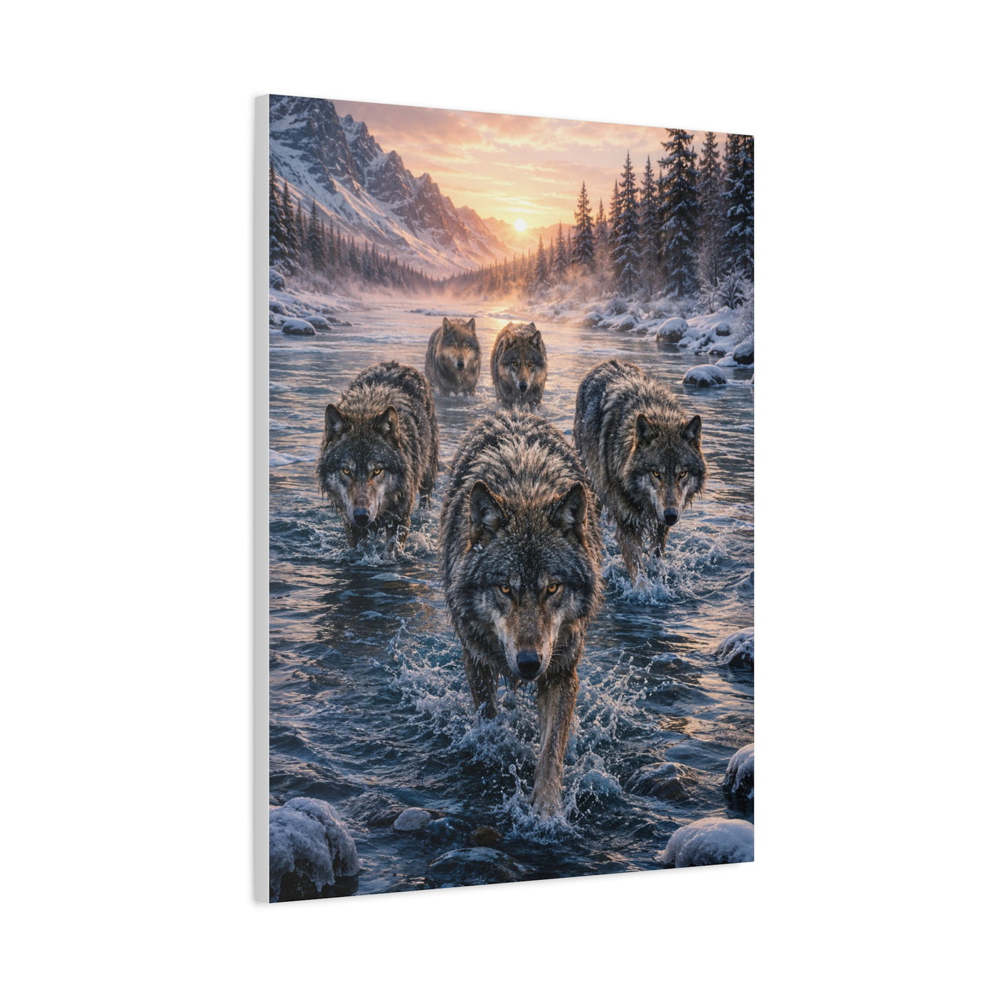 Alpine Dawn Wolf Pack Advance Wall Art & Canvas Print