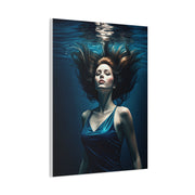 Submerged Serenity Blue Figure Wall Art & Canvas Prints