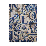 Blue Tile Mosaic Letter Composition Wall Art & Canvas Print