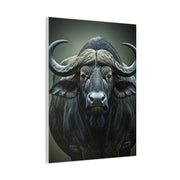 Dark Forest Buffalo with Dramatic Shadow Contrast Wall Art & Canvas Print