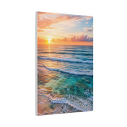 Golden Sunrise Ocean Horizon Scene Wall Art & Canvas Print