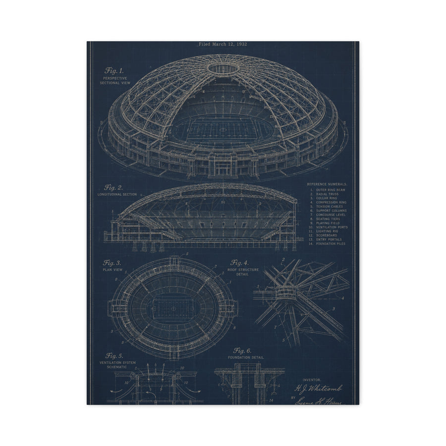 All Weather Stadium Blueprint Sports Wall Art & Canvas Print