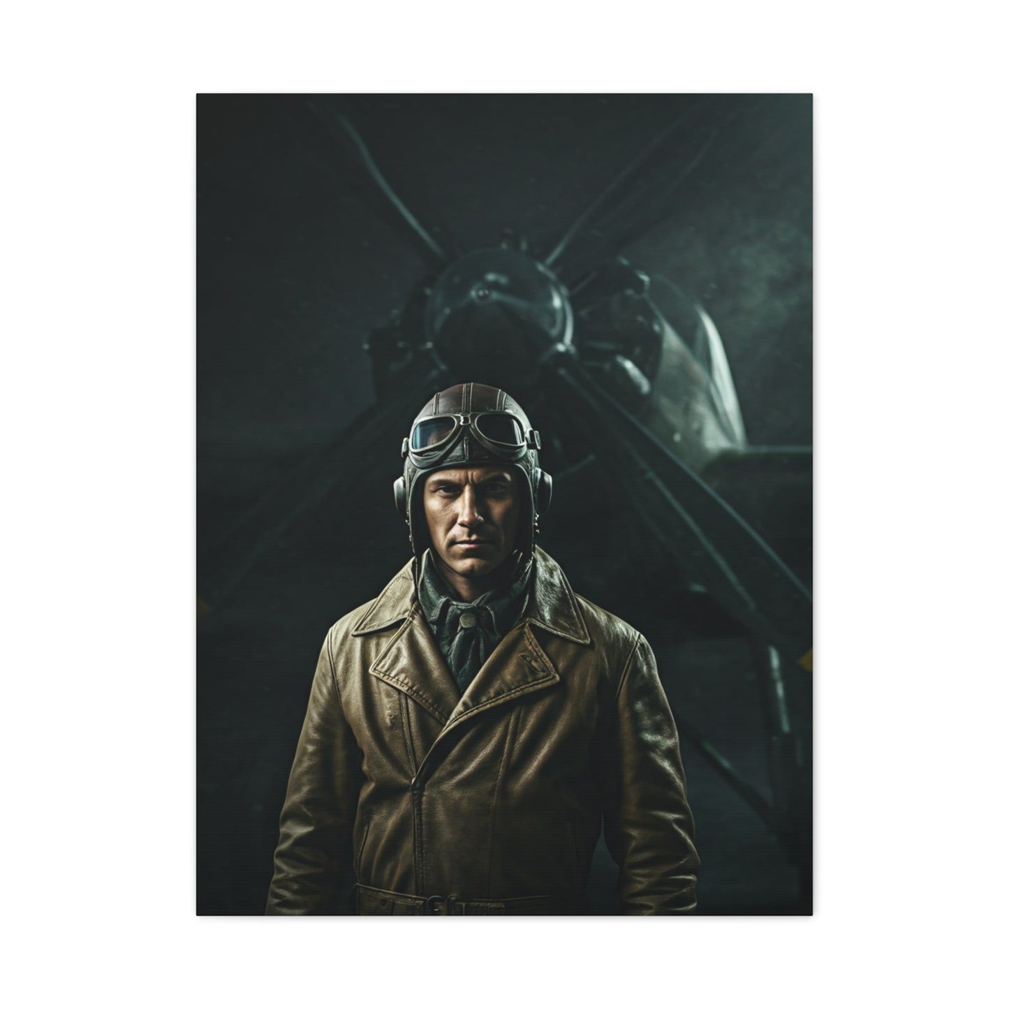 Wartime Pilot Portrait Wall Art & Canvas Prints