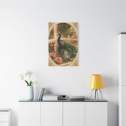 Lotus Pool Peacock Reflection Wall Art & Canvas Print