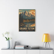 Grand Teton Vintage National Park Poster Wall Art & Canvas Print