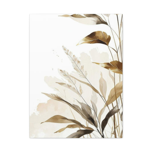 Golden Leaves and Feathers Wall Art & Canvas Prints