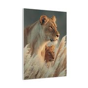 Lioness and Cub Watchful Calm Wall Art & Canvas Print