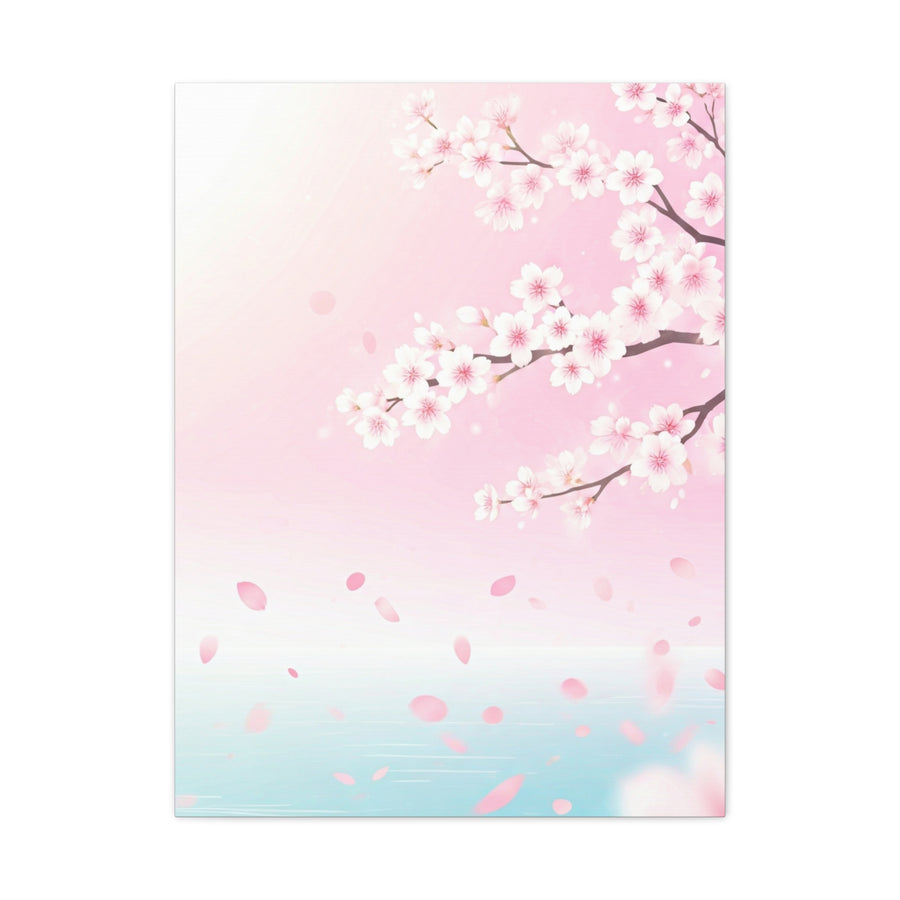 Minimal Sakura Petals Over Calm Water Wall Art & Canvas Prints