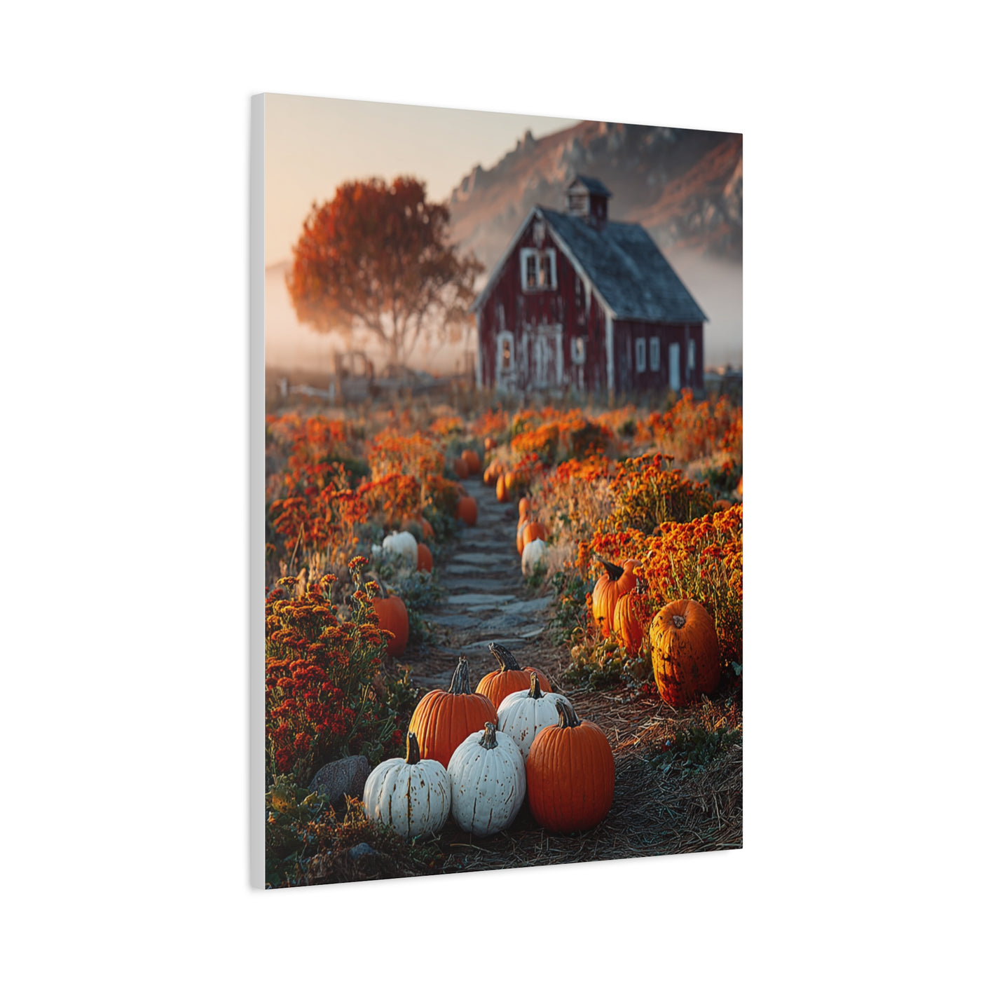 Pumpkin Patch Farm Path Wall Art & Canvas Print
