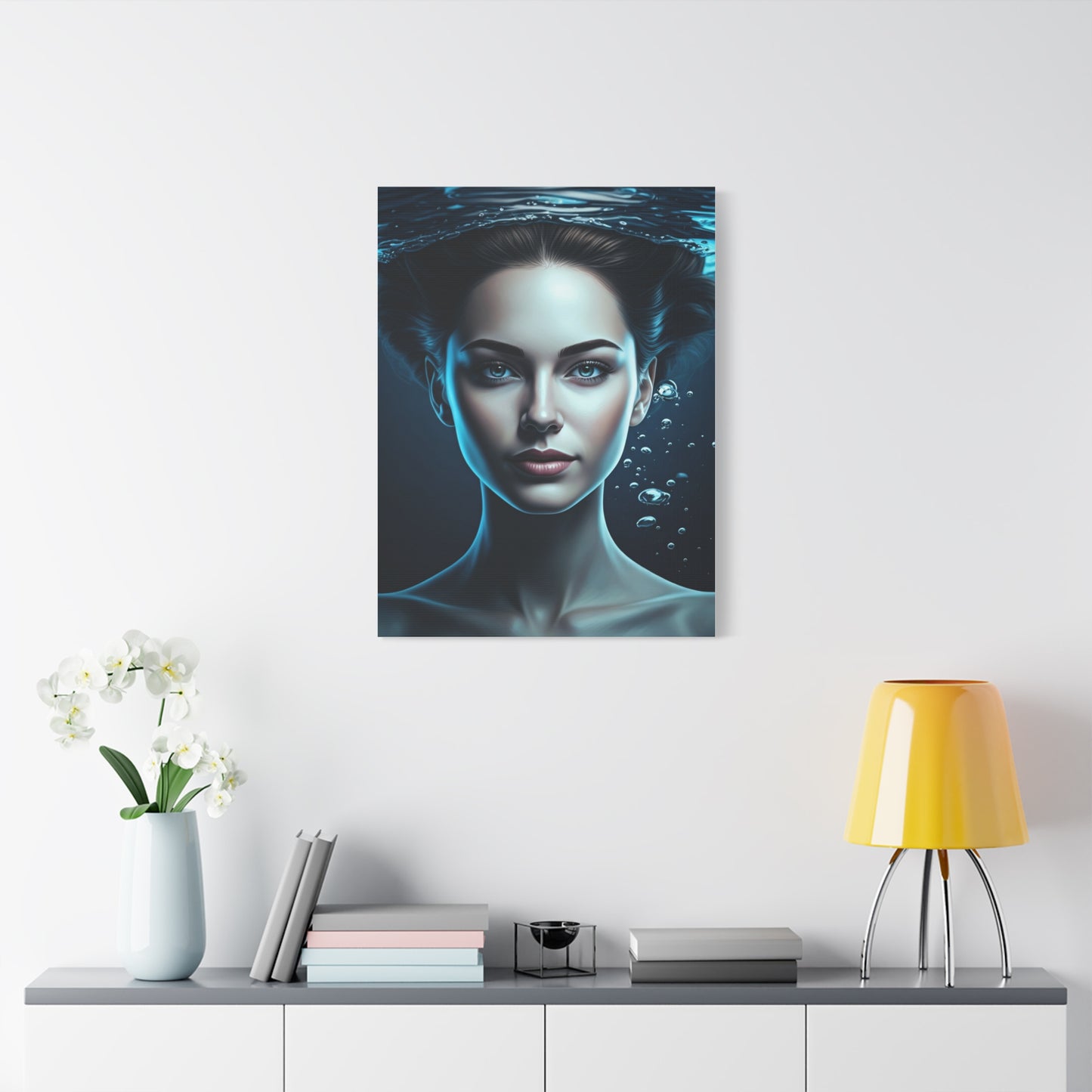 Underwater Woman Portrait with Floating Hair Wall Art & Canvas Prints