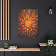 Fiery Impasto Sunburst Painting Wall Art & Canvas Print