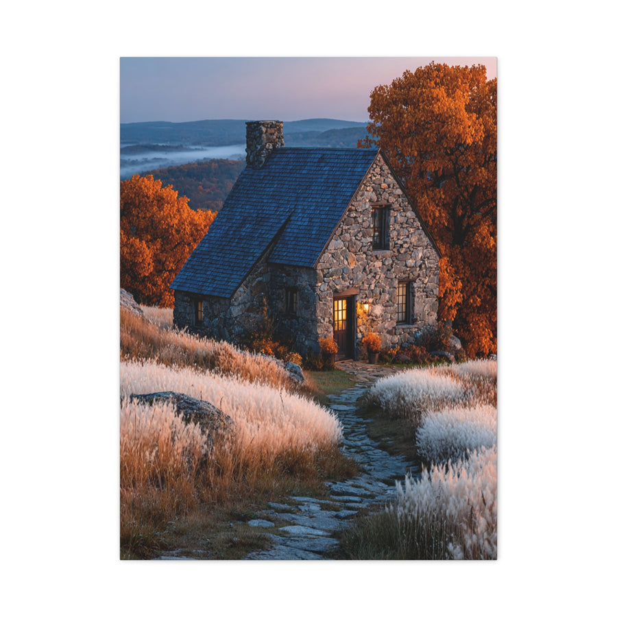 Autumn Cottage in Golden Hills Wall Art & Canvas Print
