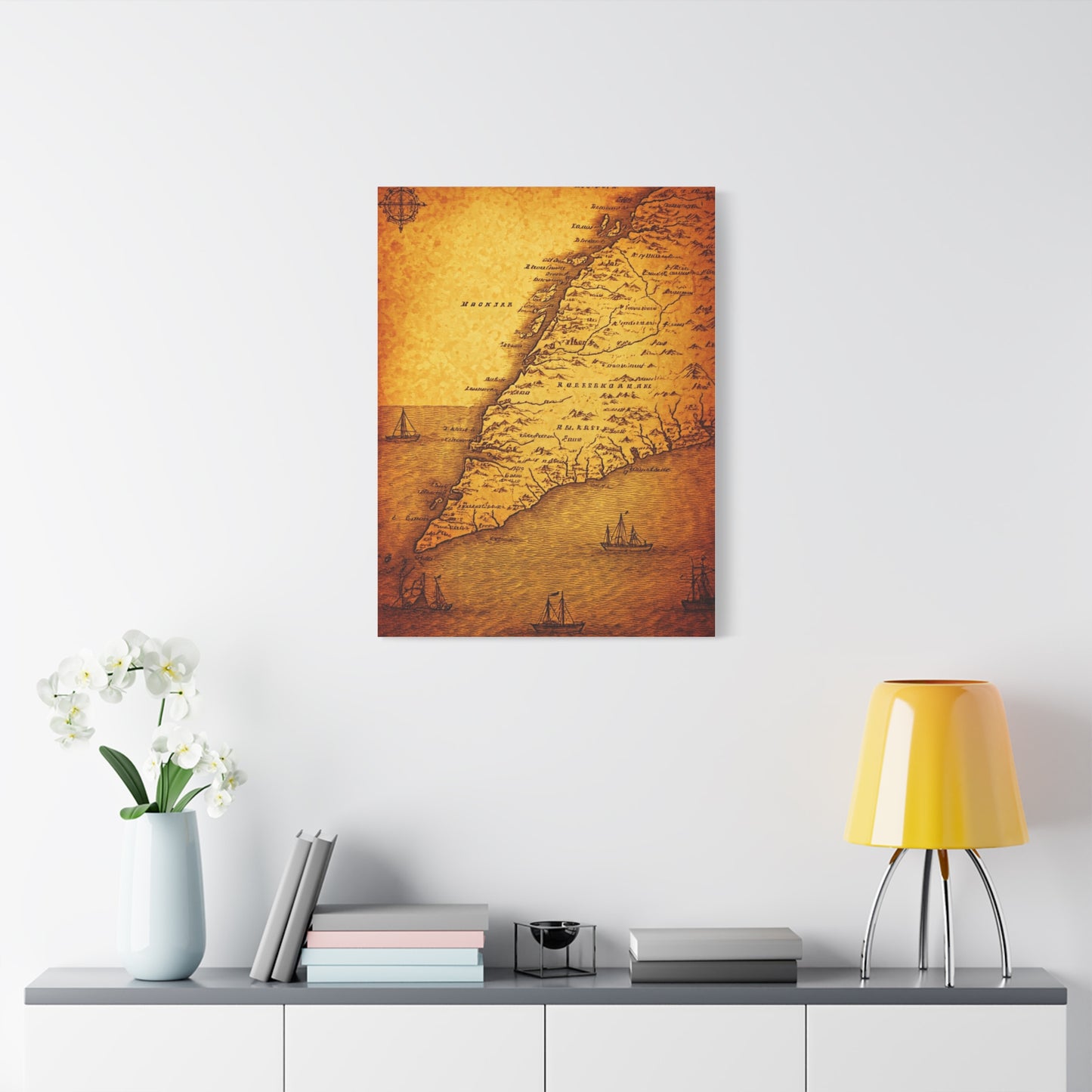 Soft Sepia Classic World Chart Wall Art & Canvas Prints