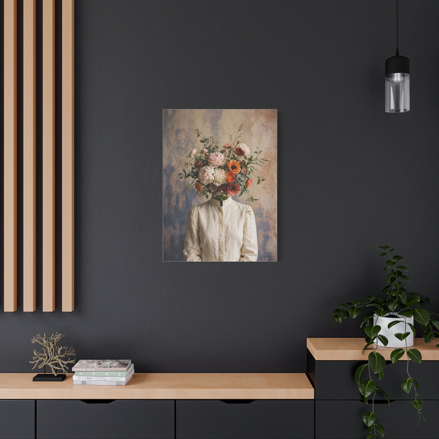 Surreal Botanical Head Portrait Wall Art & Canvas Print
