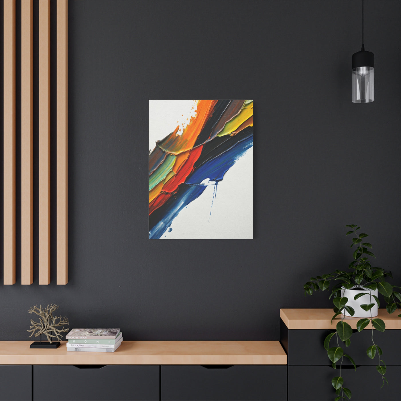 Expressive Multicolor Stroke Abstract Wall Art & Canvas Prints