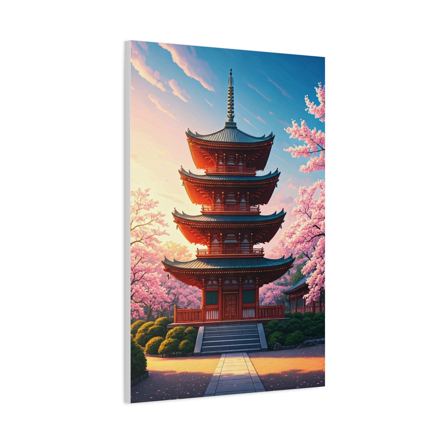 Traditional Pagoda Surrounded by Sakura Blossoms Wall Art & Canvas Prints