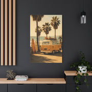 Vintage Coastal Surf Van Nostalgia Scene Wall Art & Canvas Print