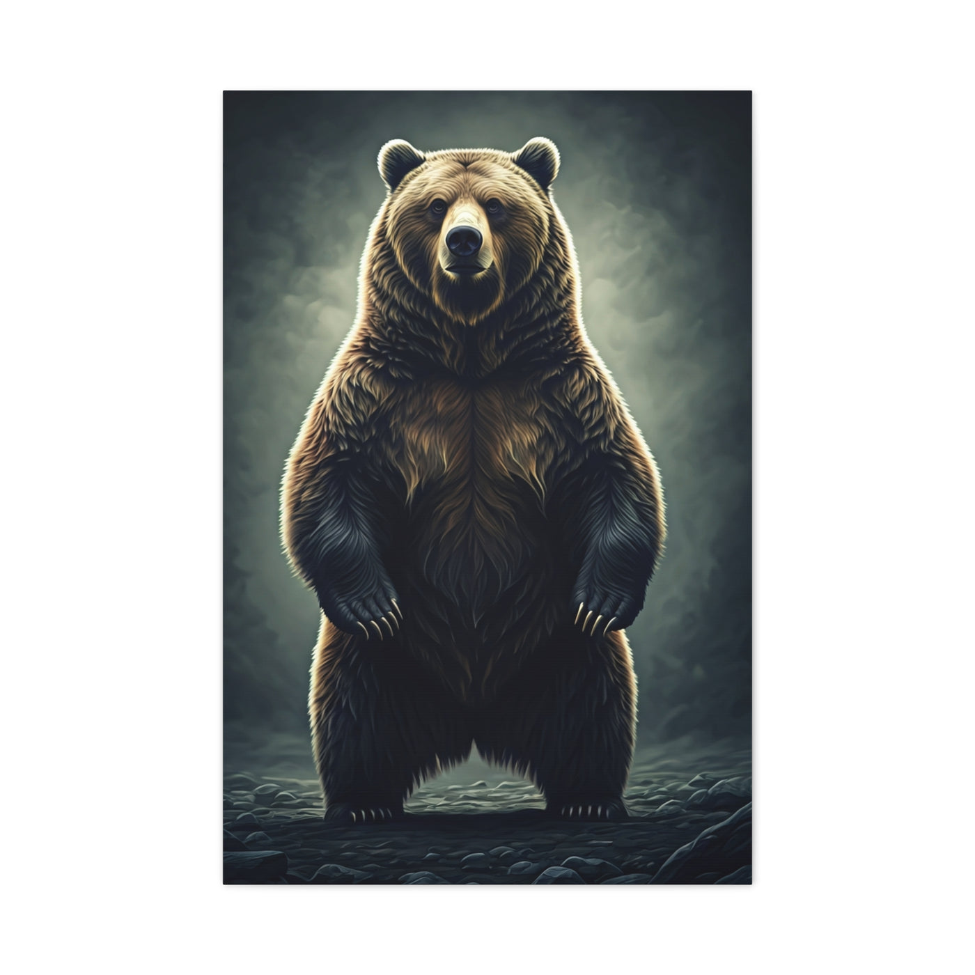 Standing Grizzly Bear Studio Portrait Wall Art & Canvas Prints
