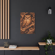 Hand-Carved Owl Family Wood Relief Wall Art & Canvas Print