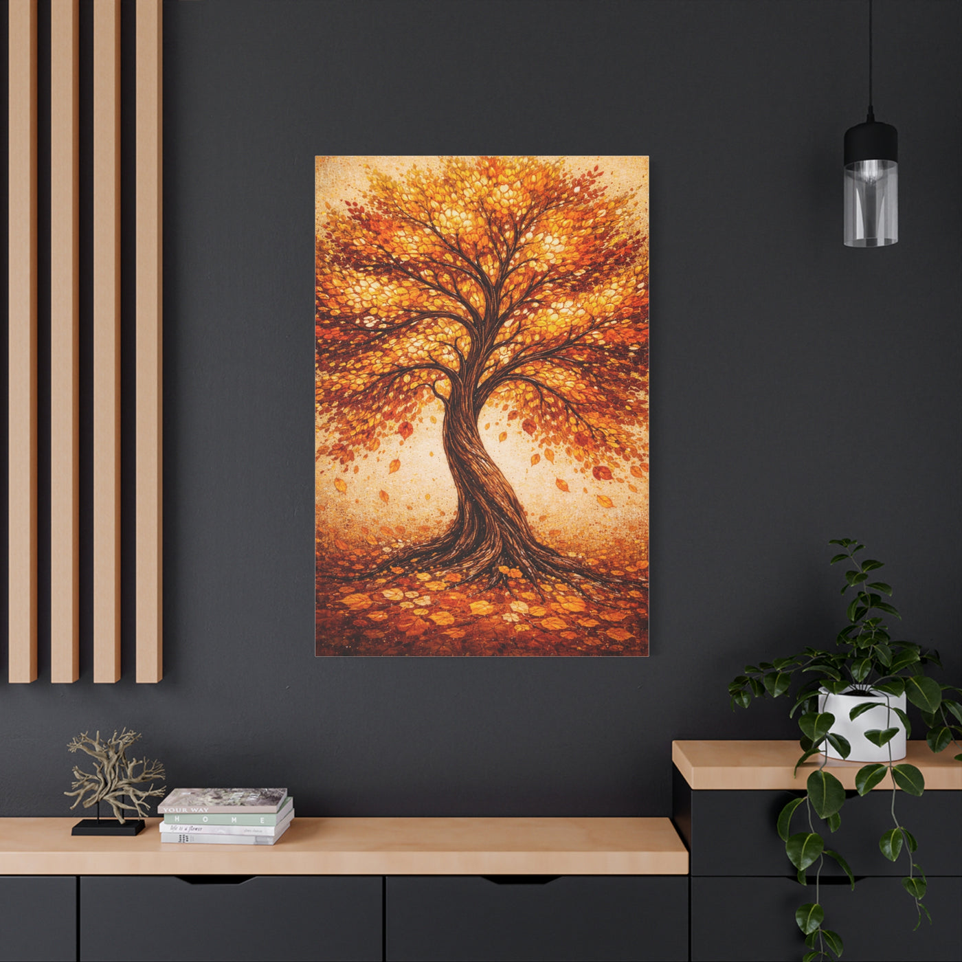 Golden Autumn Tree Radiance Wall Art & Canvas Print