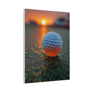 Dew-Covered Golf Ball Sunrise Macro Wall Art & Canvas Print