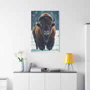 Winter American Bison in Snow Landscape Wall Art & Canvas Print