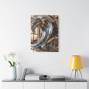 Luxury Chrome Wave Sculpture Interior Wall Art & Canvas Print