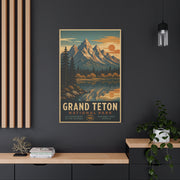 Grand Teton Vintage National Park Poster Wall Art & Canvas Print