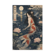 Japanese Koi Mermaid Moonlight Wall Art & Canvas Print