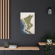 Sculpted Seaside Golf Course Map Wall Art & Canvas Print