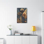 Golden Botanical Relief Composition Wall Art & Canvas Print