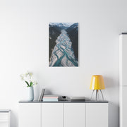 Aerial Braided Mountain River Wall Art & Canvas Print