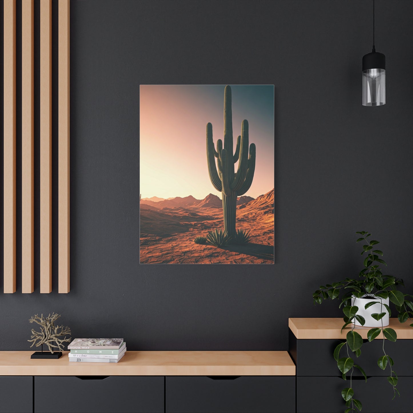 Golden Desert Saguaro Horizon Wall Art & Canvas Prints