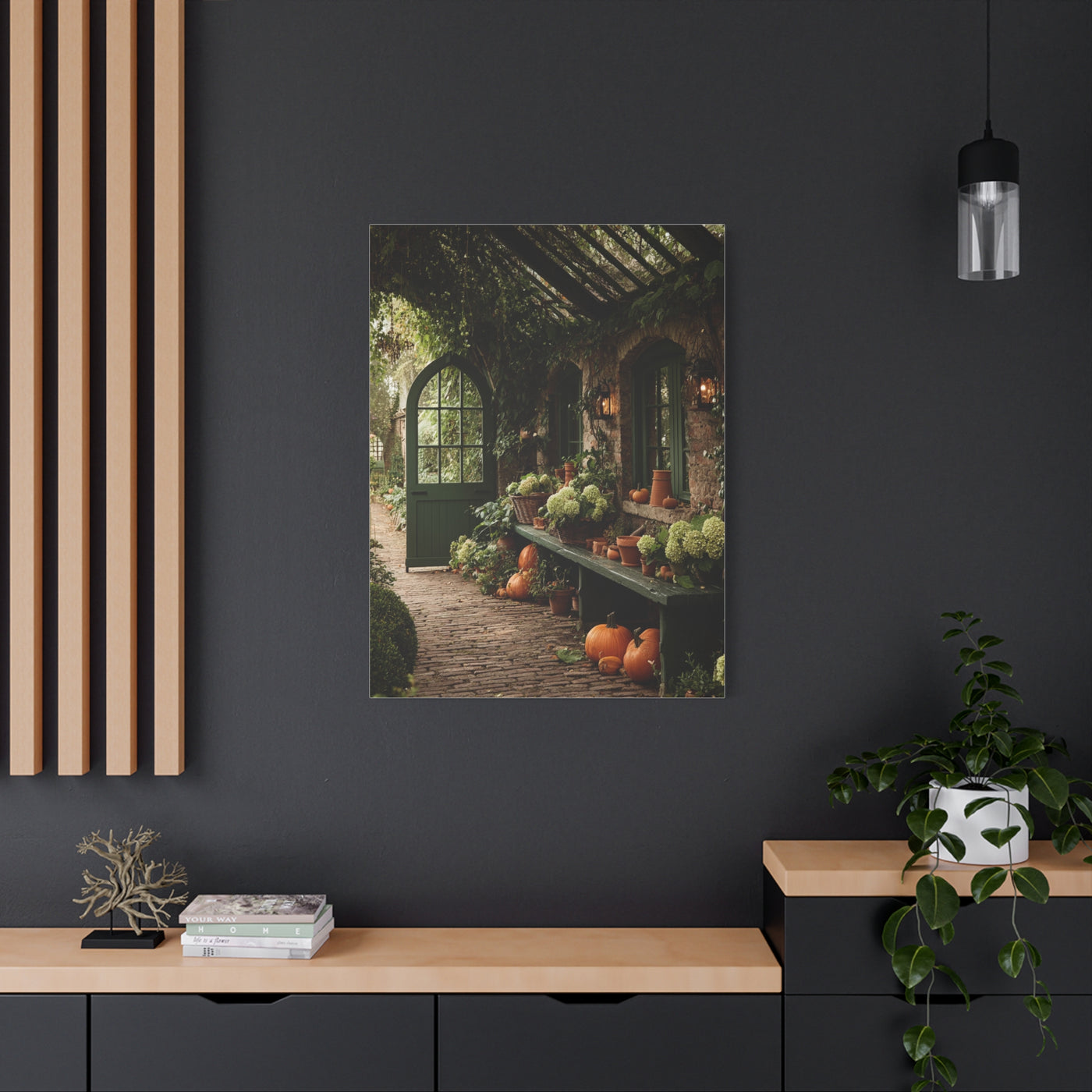 Autumn Greenhouse Harvest Scene Wall Art & Canvas Print