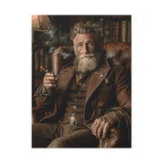 Old Man Cigar Portrait Wall Art & Canvas Print