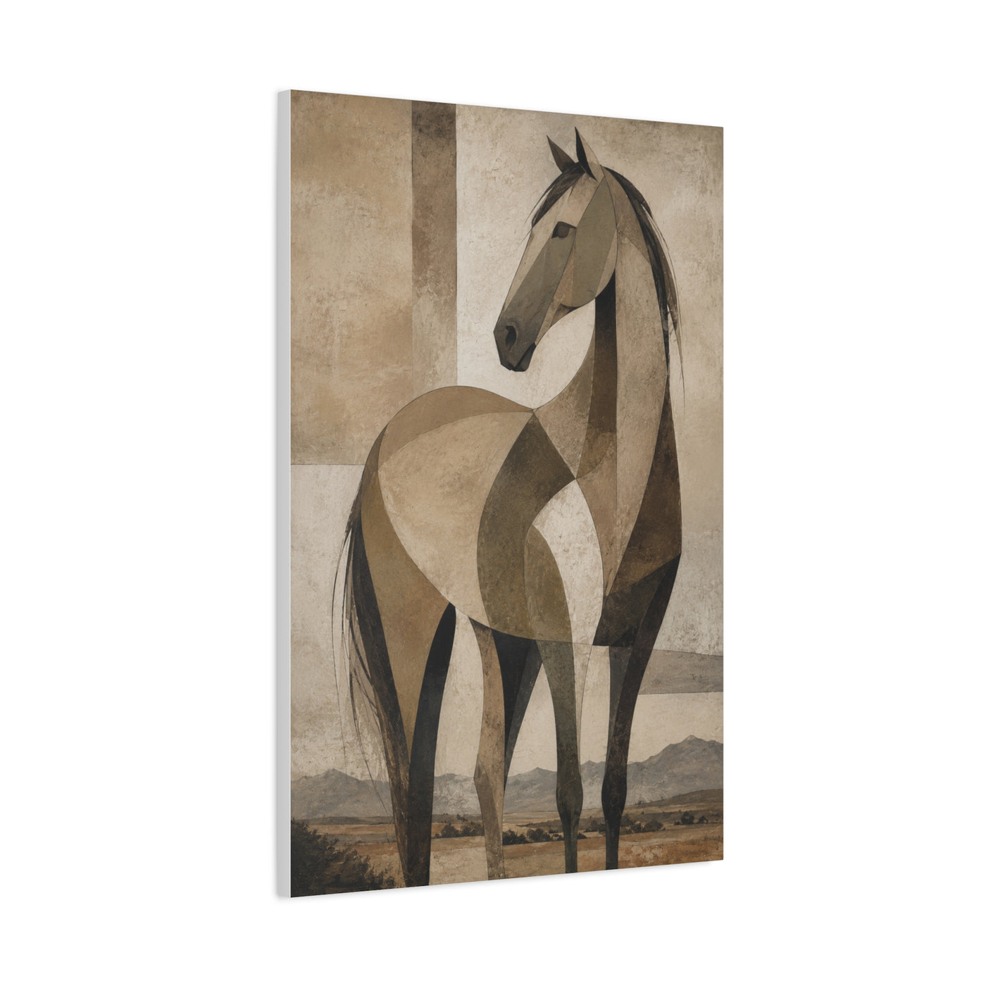 Geometric Horse Modern Ranch Study Wall Art & Canvas Print