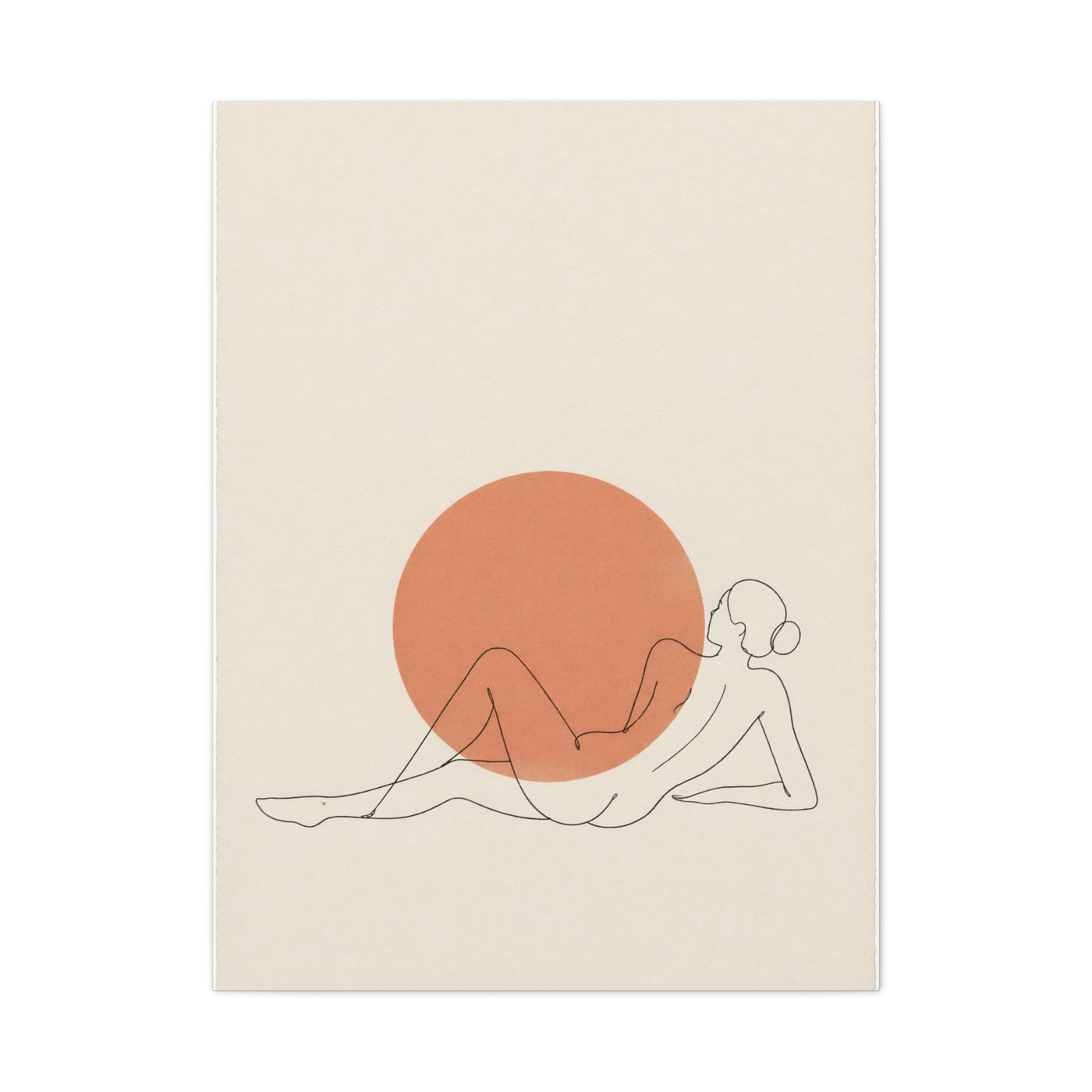 Reclining Line Figure Sun Composition Wall Art & Canvas Print