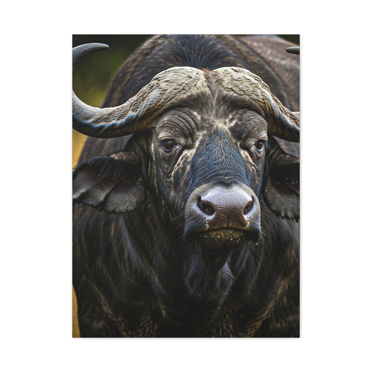 Mud-Covered Water Buffalo Close-Up Wall Art & Canvas Print