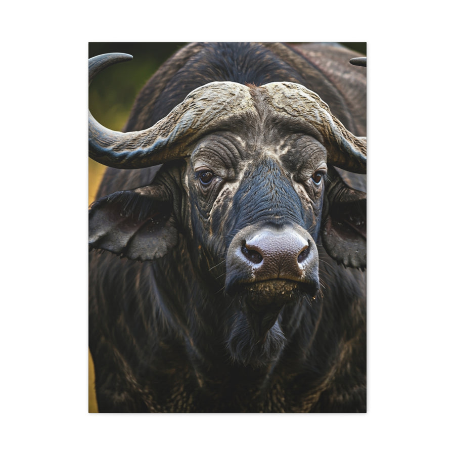Mud-Covered Water Buffalo Close-Up Wall Art & Canvas Print