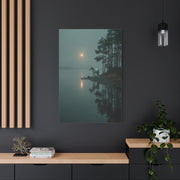 Gray Horse Moonlit Lake Wall Art & Canvas Print
