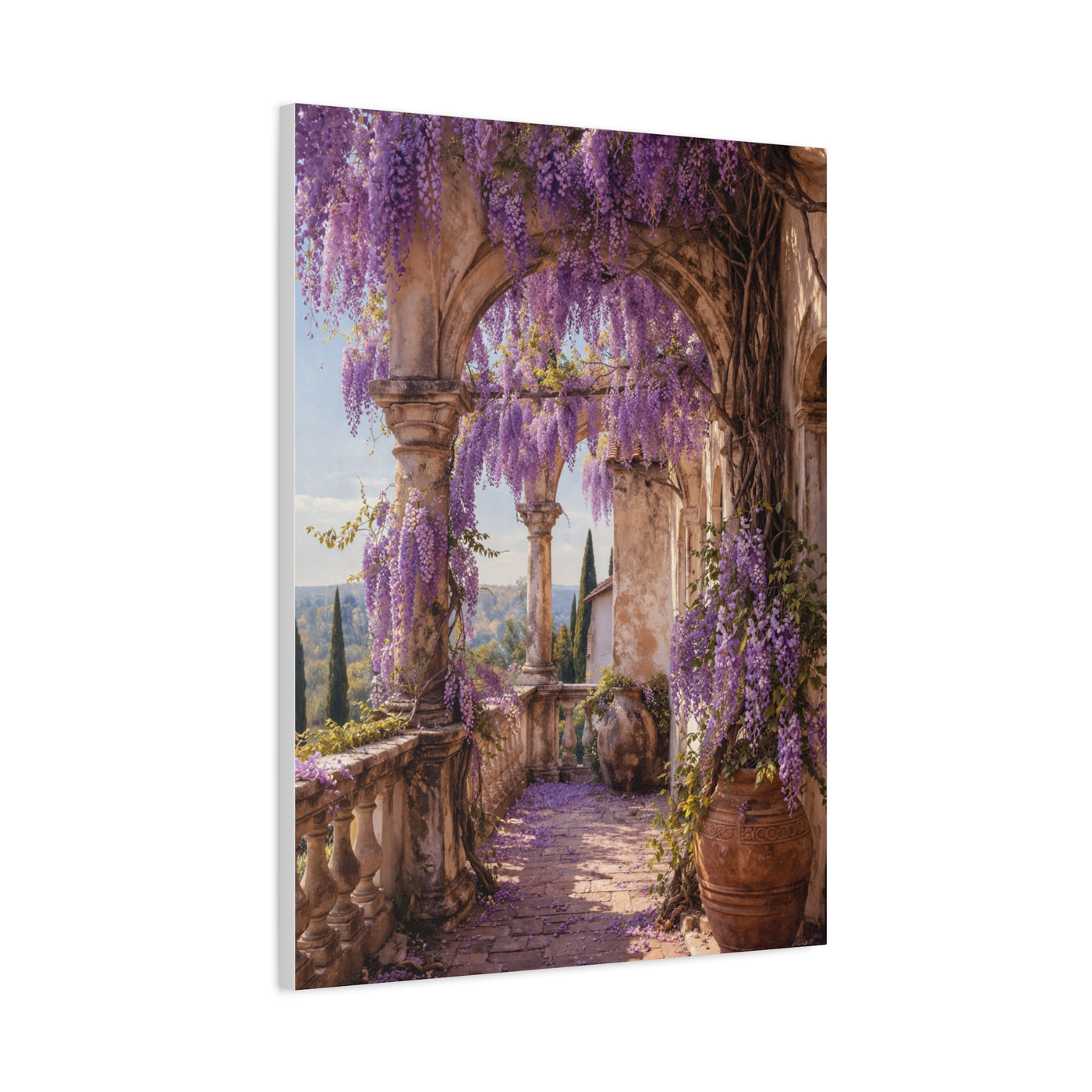 Wisteria Stone Terrace Garden Wall Art & Canvas Print