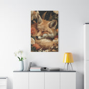 Sleeping Fox Floral Woodland Wall Art & Canvas Print
