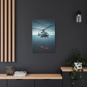 Arctic Rescue Helicopter Scene Wall Art & Canvas Print