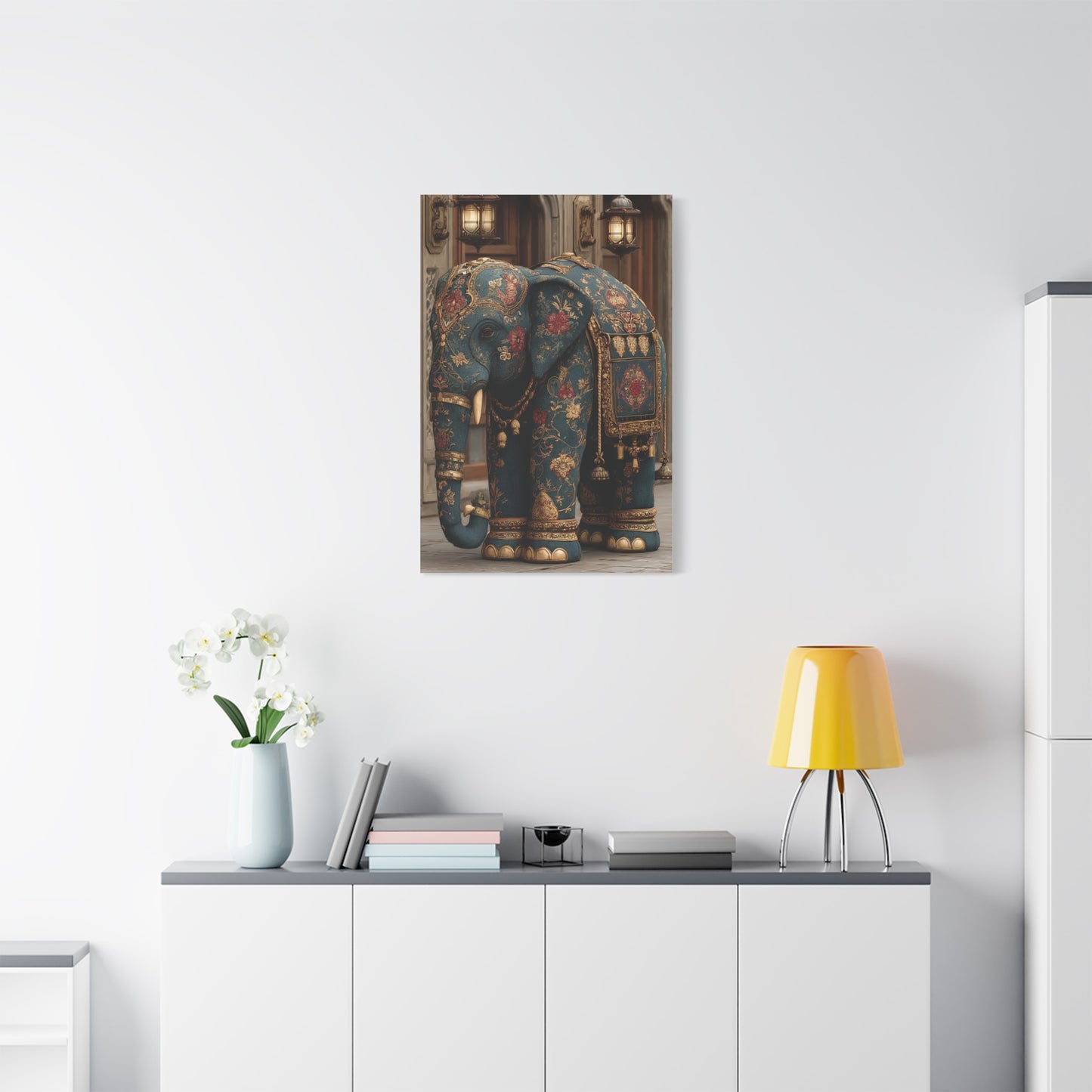 Ornamental Mandala Elephant Portrait Wall Art & Canvas Print