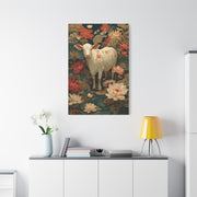 Pichwai White Cow Lotus Garden Wall Art & Canvas Print