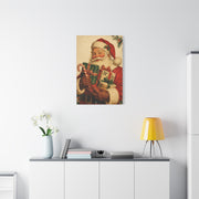 Vintage Americana Santa with Presents Wall Art & Canvas Print