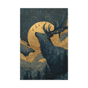 Celestial Moon Stag Wall Art & Canvas Print