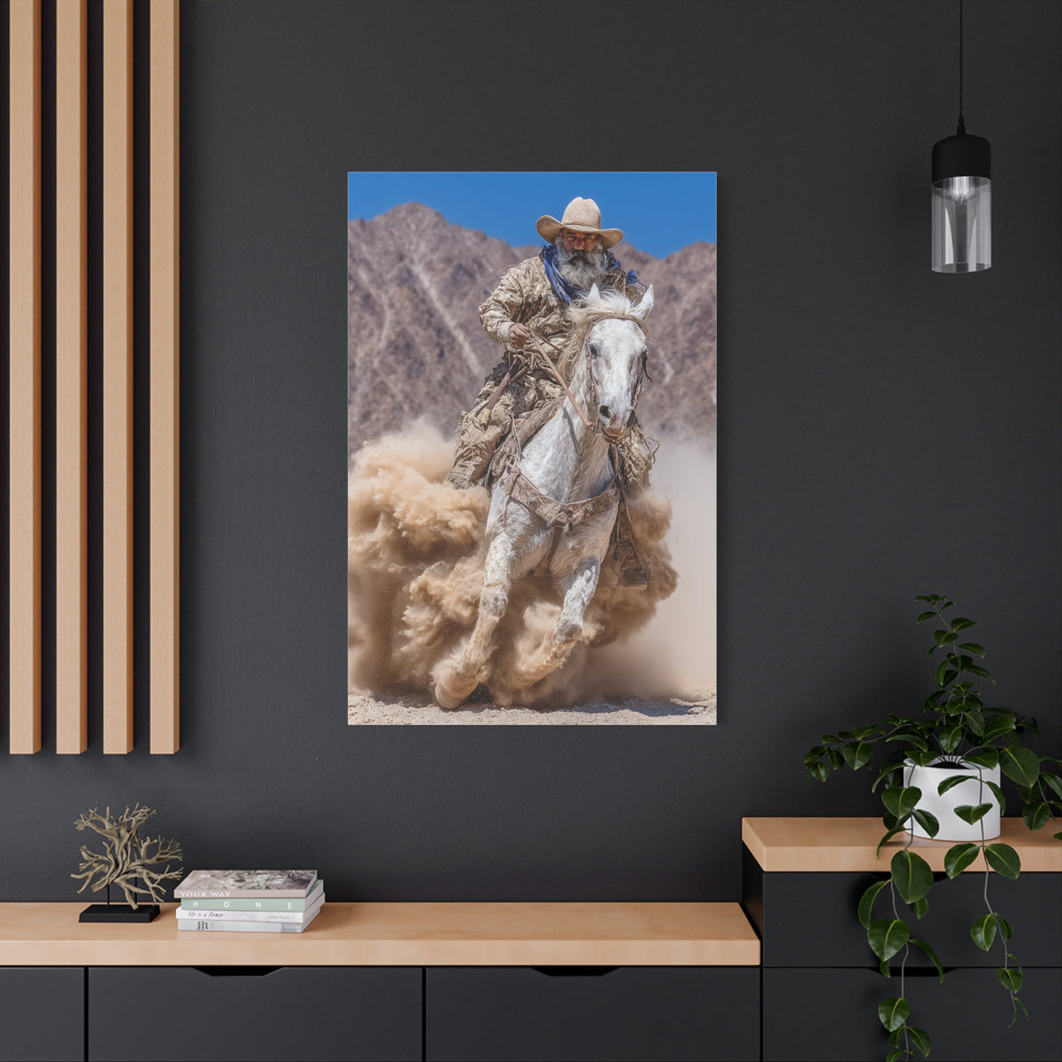 Dust Storm Cowboy Gallop Wall Art & Canvas Print