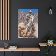 Dust Storm Cowboy Gallop Wall Art & Canvas Print